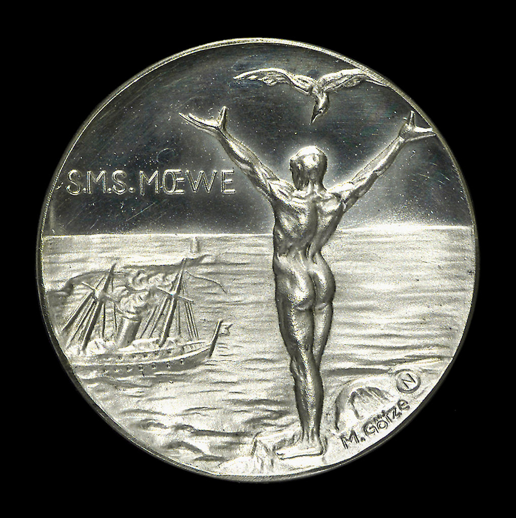 Detail of Medal commemorating Captain Count Dohna-Schlodien and the return of the 'Moewe' by M. Gotze