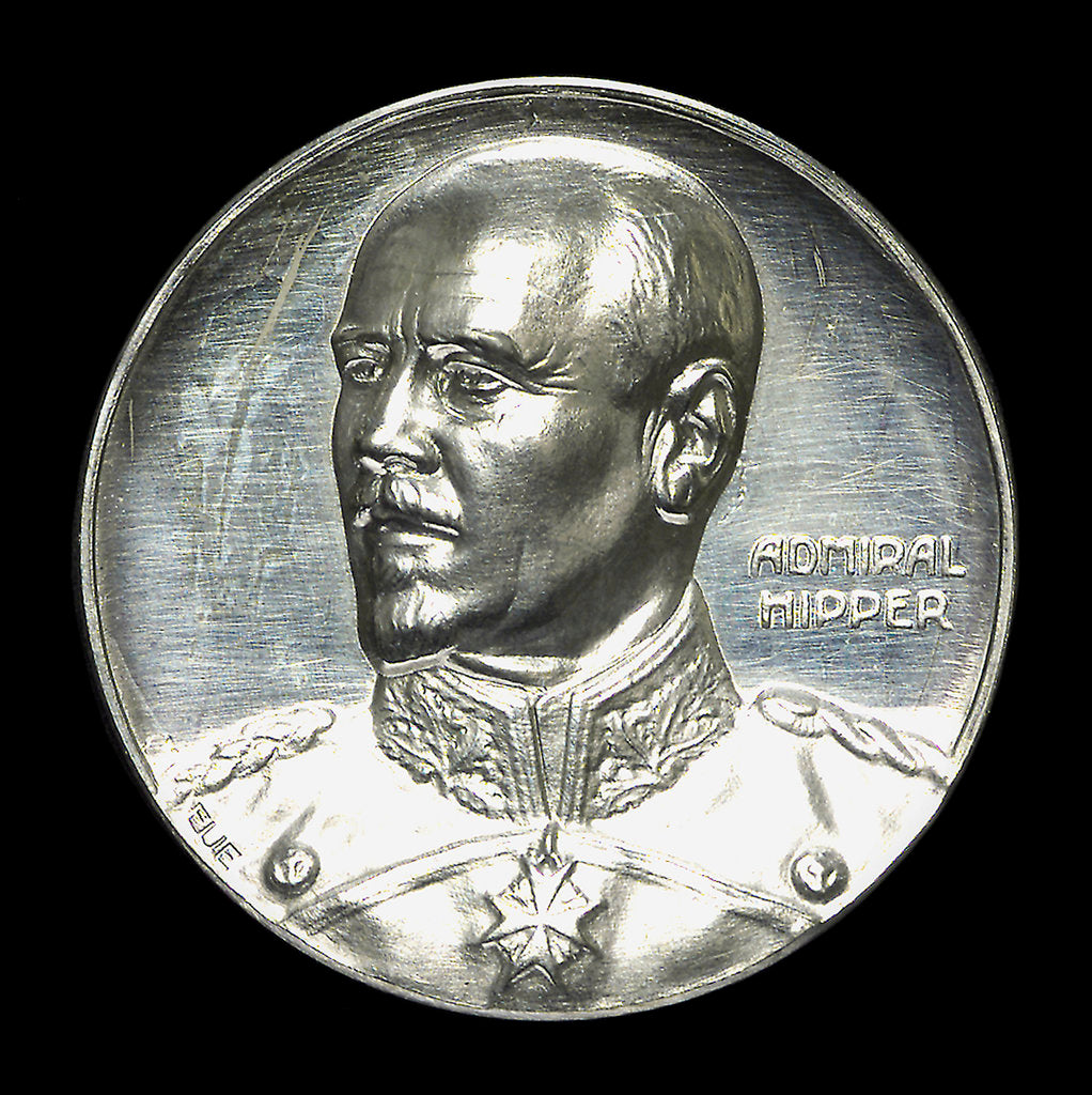 Detail of Medal commemorating Admiral Franz von Hipper (1863-1932) and the Battle of Jutland, 1916; obverse by F. Eue