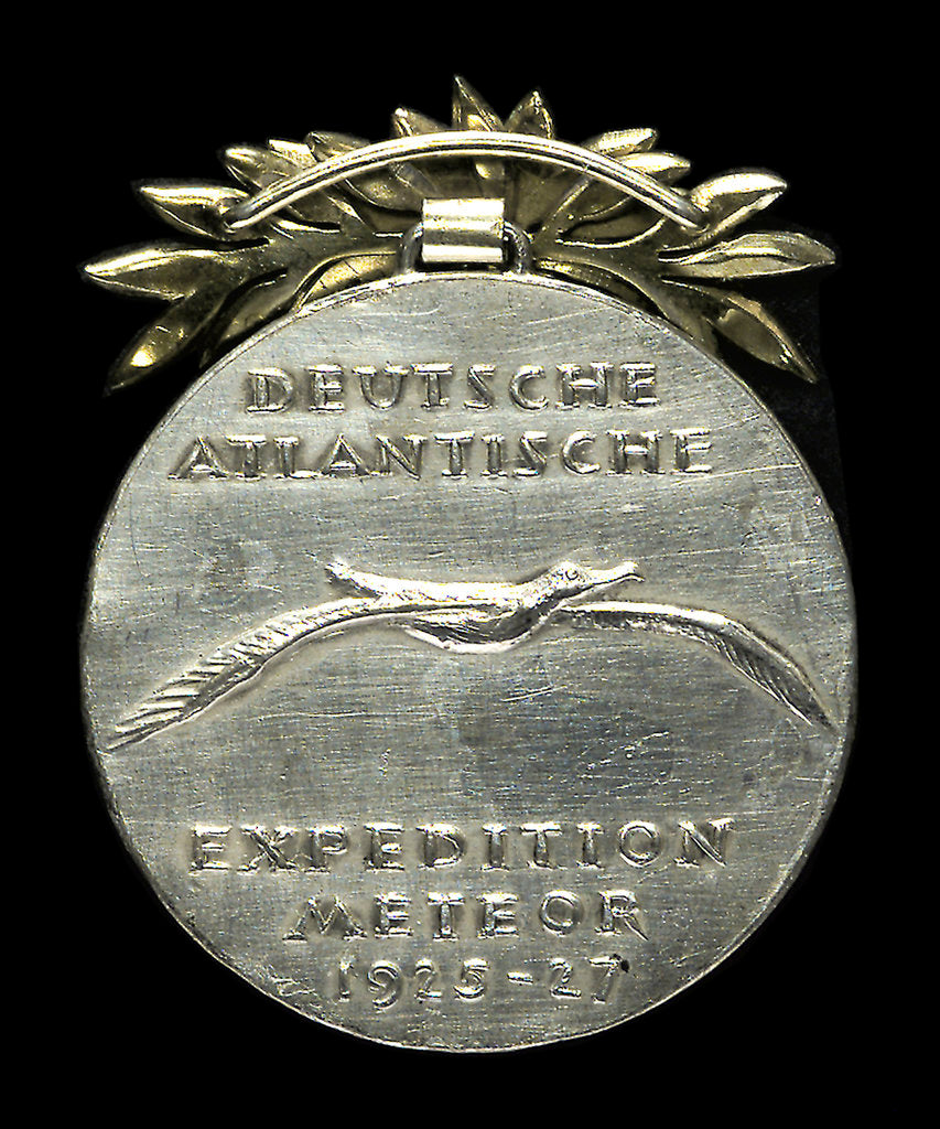 Detail of Medal commemorating the voyage of the 'Meteor', survey ship, 1925-1927; reverse by Bavarian Mint