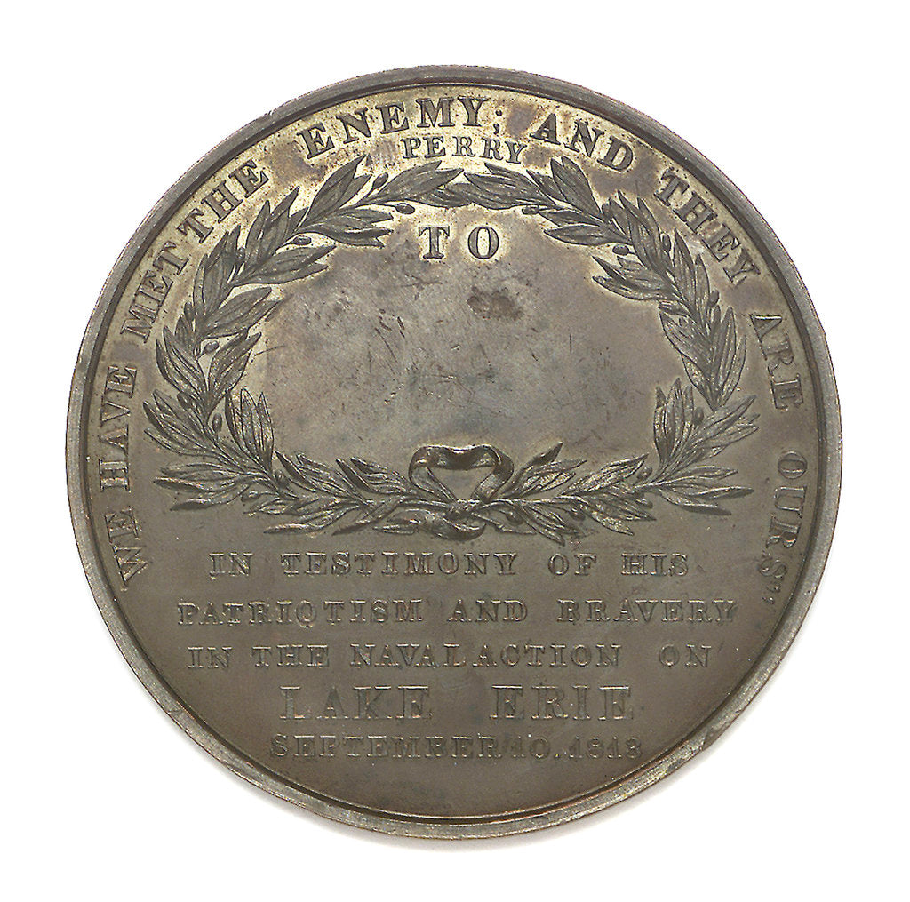 Detail of Medal commemorating Commodore Oliver Perry (1785-1819) and the battle of Lake Erie, 1813; reverse by Unknown