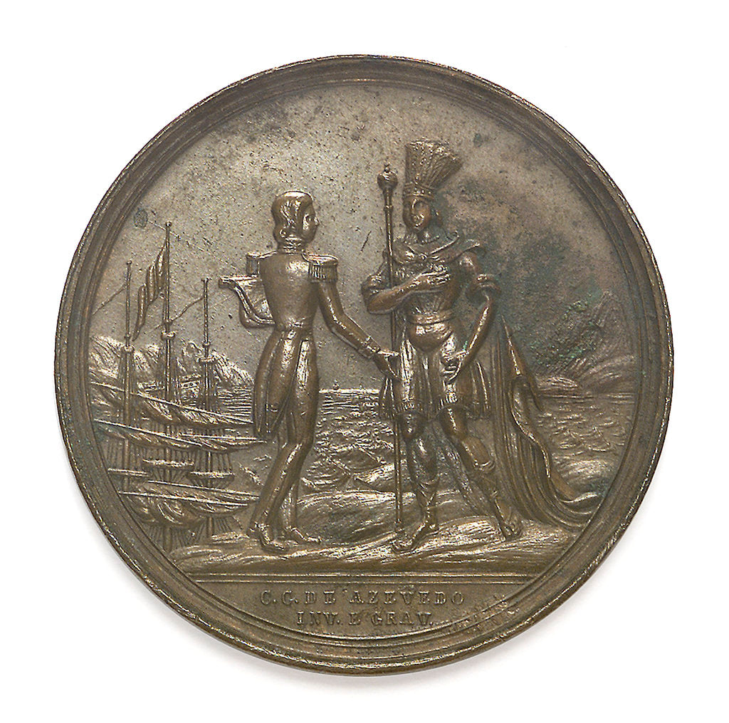Detail of Medal commemorating the visit of Admiral François Ferdinand de Joinville (1818-1900) to Rio de Janeiro, 1838 by C.C. de Azevedo