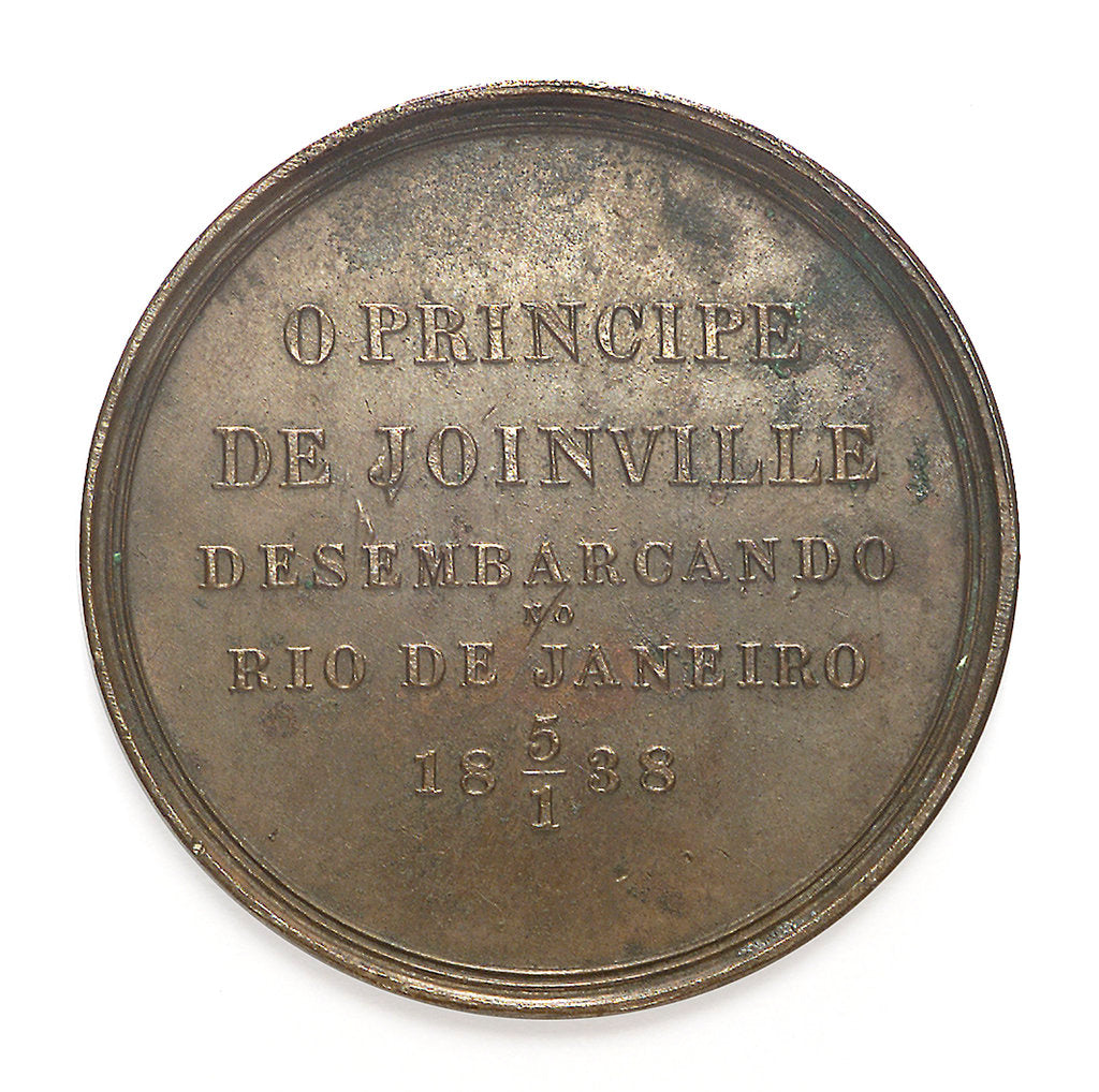 Detail of Medal commemorating the visit of Admiral François Ferdinand de Joinville (1818-1900) to Rio de Janeiro, 1838 by C.C. de Azevedo