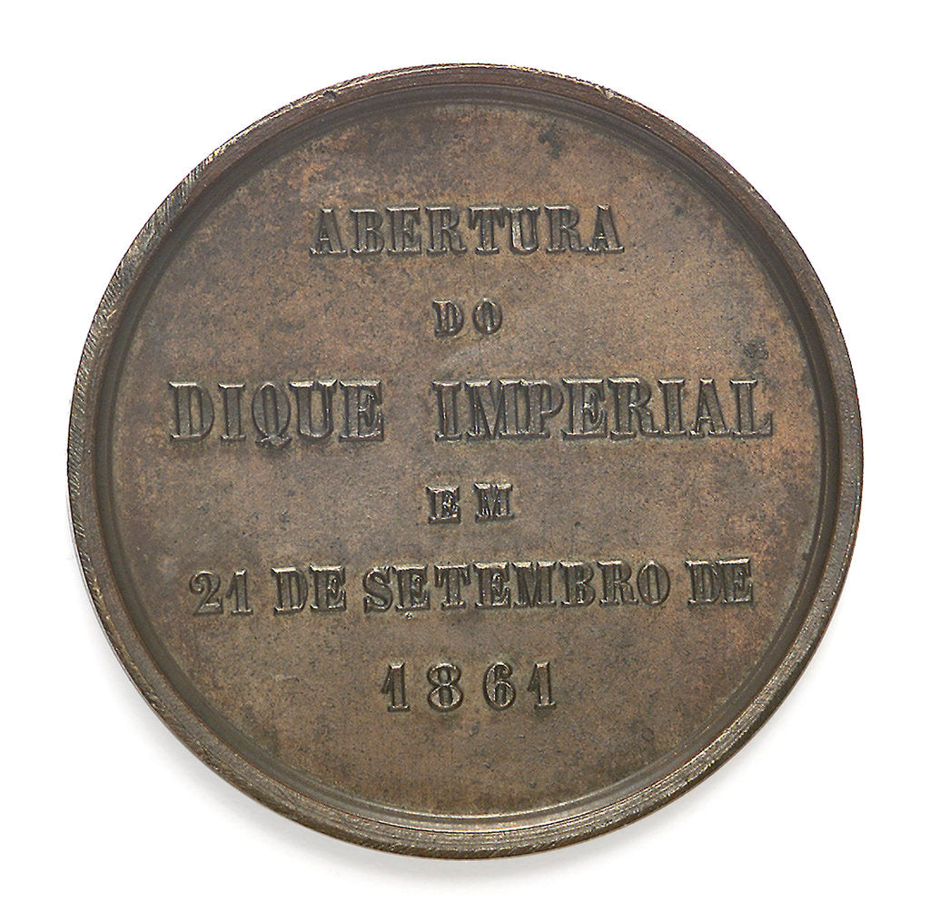 Detail of Medal commemorating the opening of the Imperial Dock, Rio de Janeiro, 1861; reverse by C. L