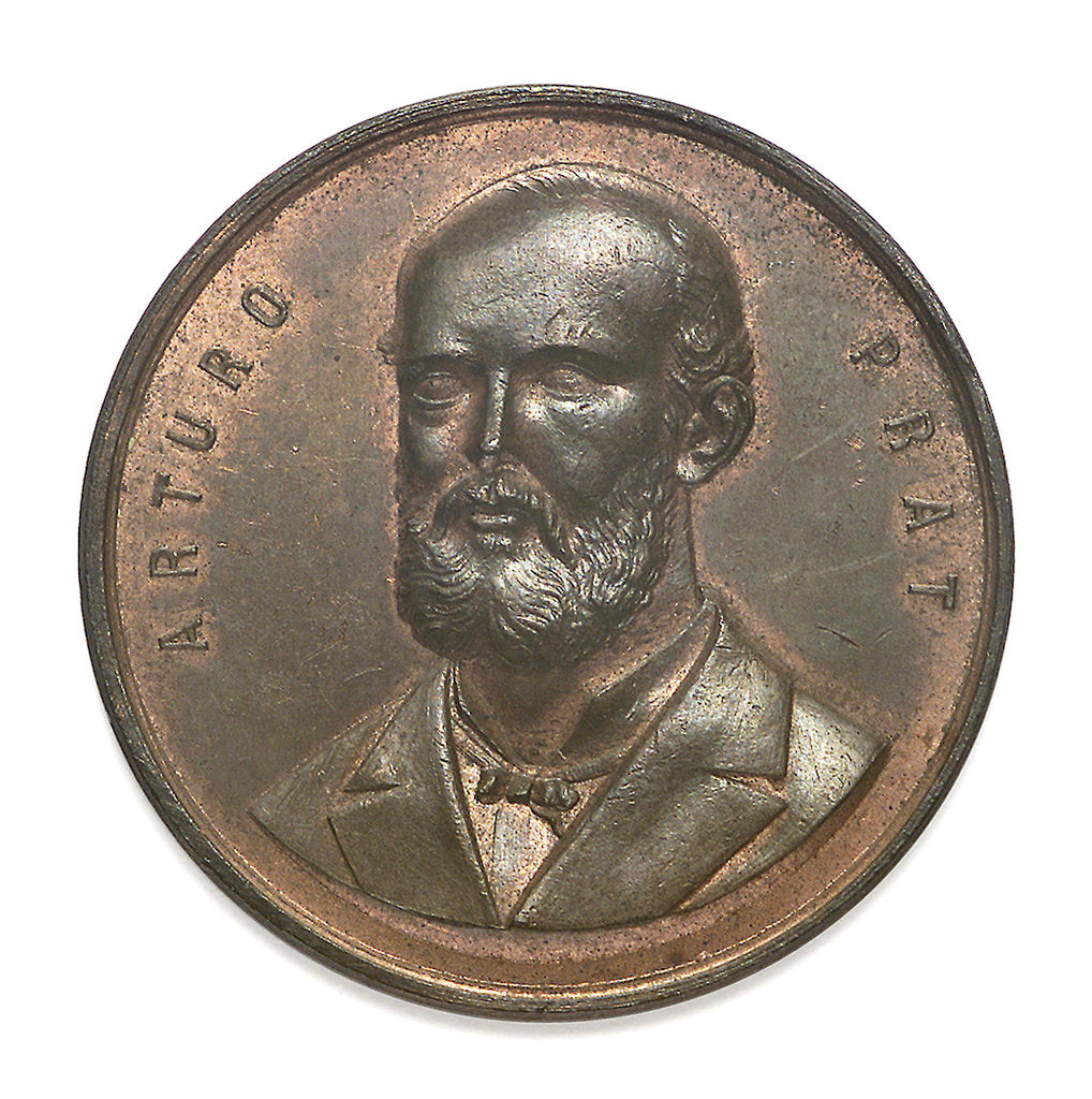 Detail of Medal commemorating Captain Prat and the Battle of Iquique, 1879; obverse by unknown