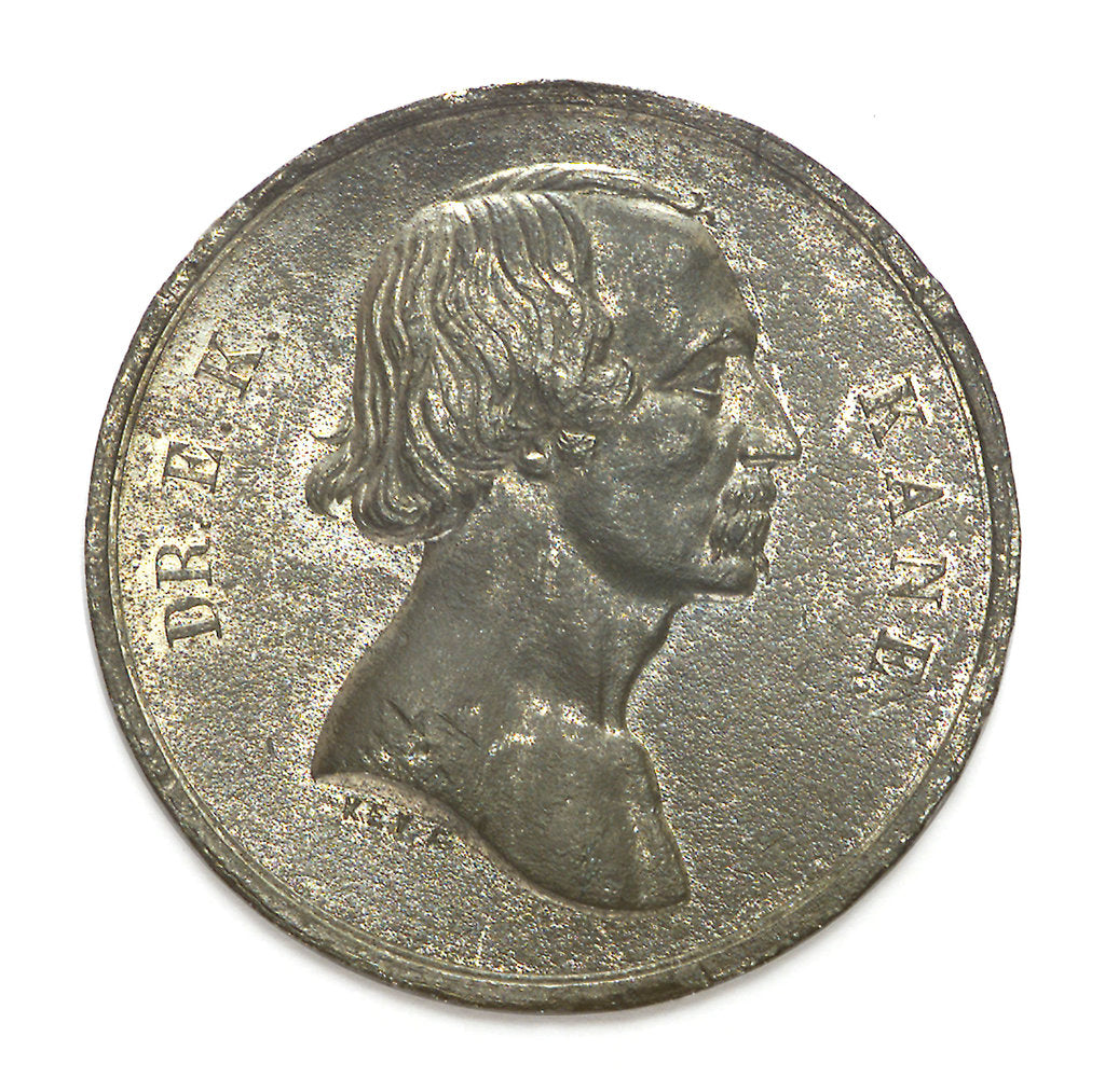 Detail of Medal commemorating Dr Elisha Kent Kane (1820-1857), Arctic explorer; obverse by F.C. Kay & Sons