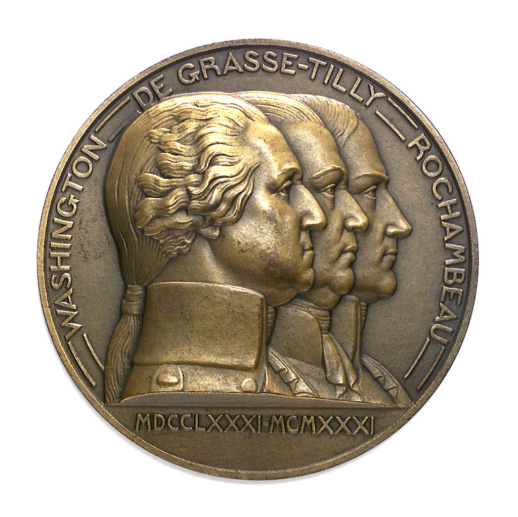 Detail of Medal commemorating the 150th anniversary of the capitulation of York Town, 1931; obverse by Pierre Turin