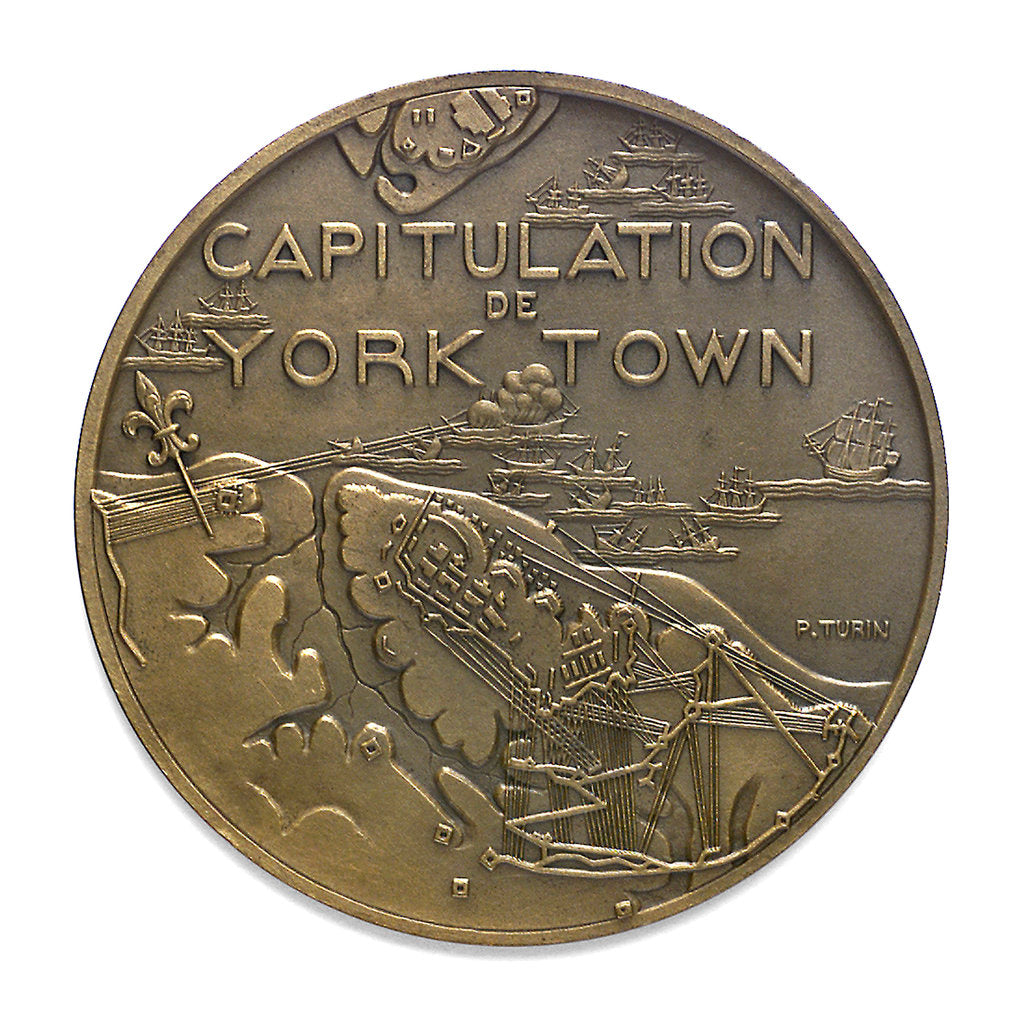 Detail of Medal commemorating the 150th anniversary of the capitulation of York Town, 1931; reverse by Pierre Turin