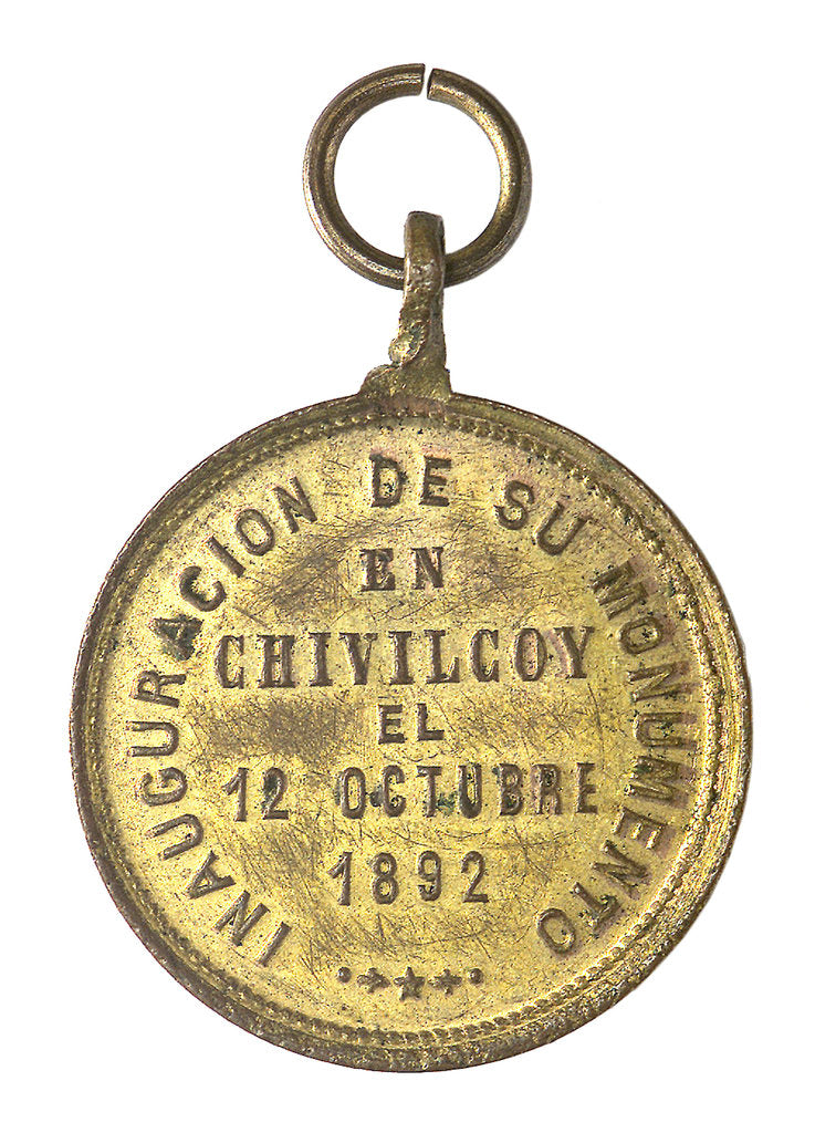Detail of Medal commemorating Christopher Columbus (1451-1506) and the discovery of America, 1492; reverse by unknown