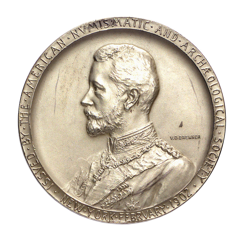 Detail of Medal commemorating the visit of Admiral Prince Henry of Prussia to America, 1902; obverse by V.D. Brenner