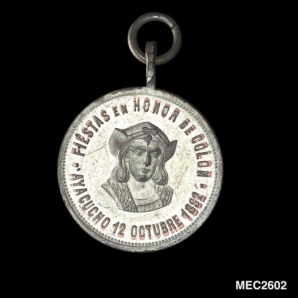 Detail of Token commemorating the 400th anniversary of the discovery of America, 1892 by Unknown