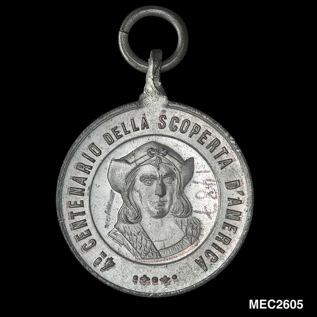 Detail of Token commemorating the 400th anniversary of the discovery of America, 1892 by Unknown