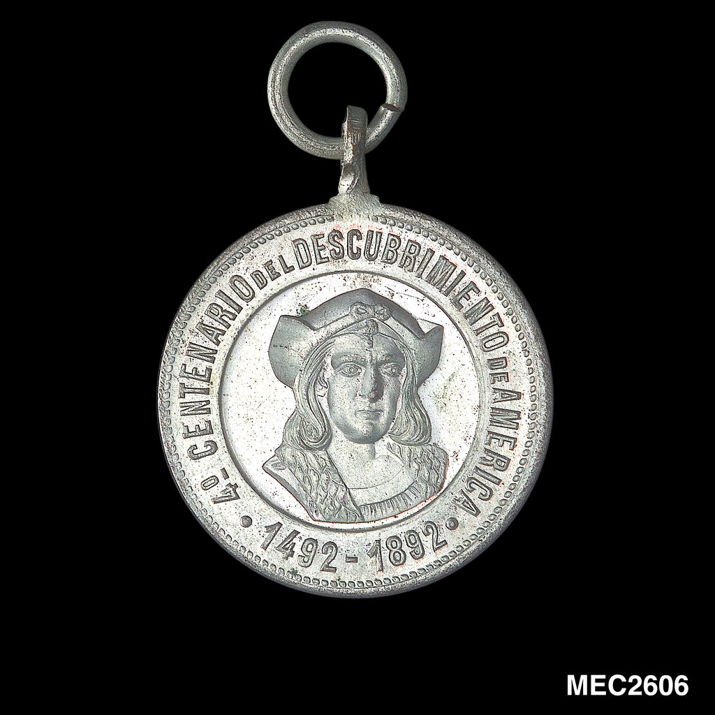 Detail of Token commemorating the 400th anniversary of the discovery of America, 1892 by Unknown