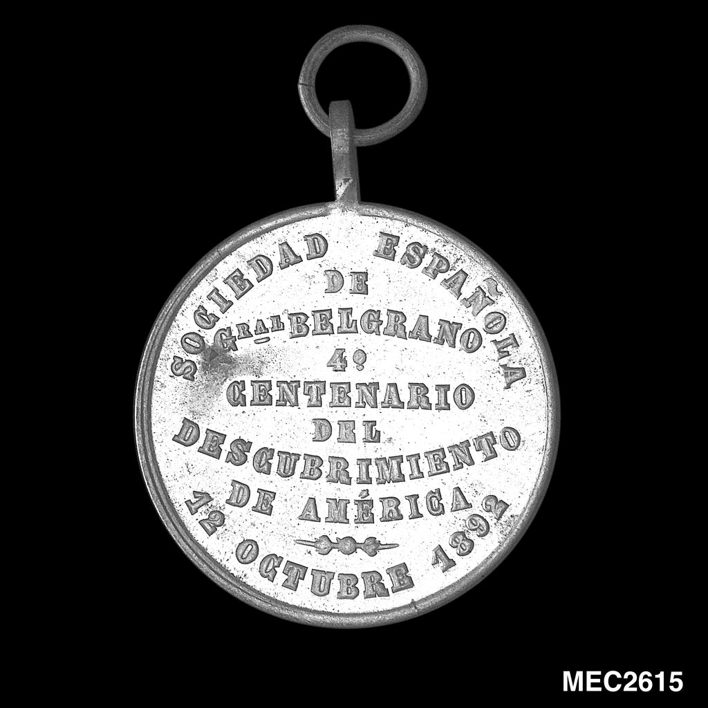 Detail of Token commemorating the 400th anniversary of the discovery of America, 1892 by Unknown