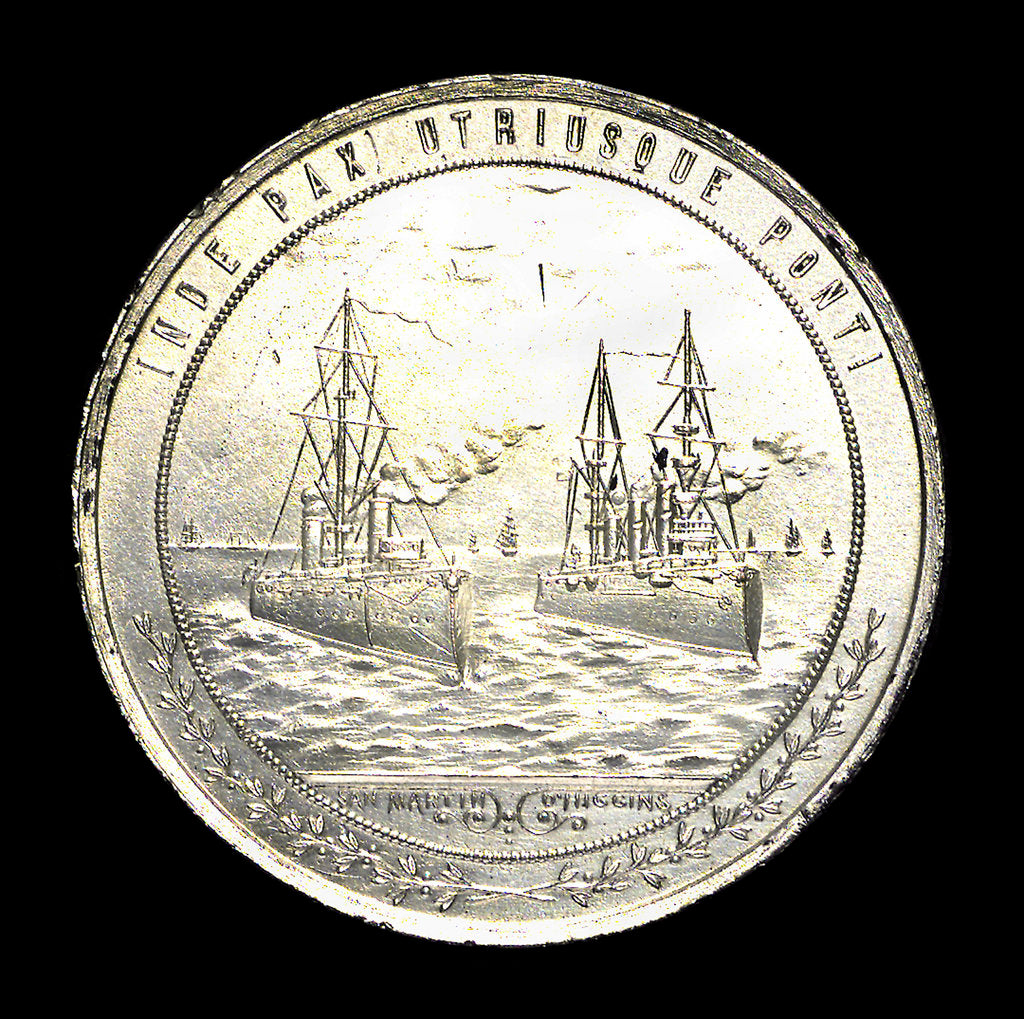 Detail of Medal commemorating peace between Chile and Argentina, 1911; obverse by Unknown