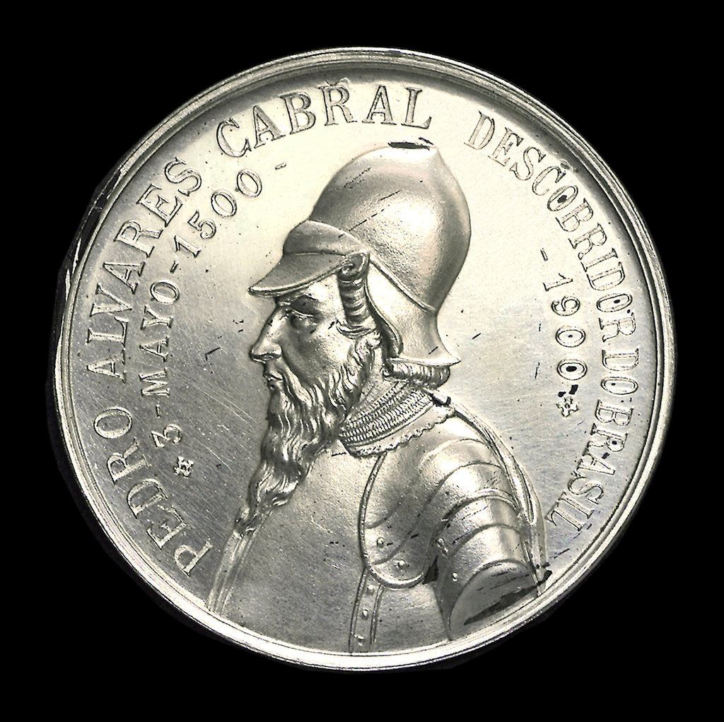 Detail of Medal commemorating the fourth centenary of the discovery of Brazil by Admiral Cabral, 1900; obverse by Unknown