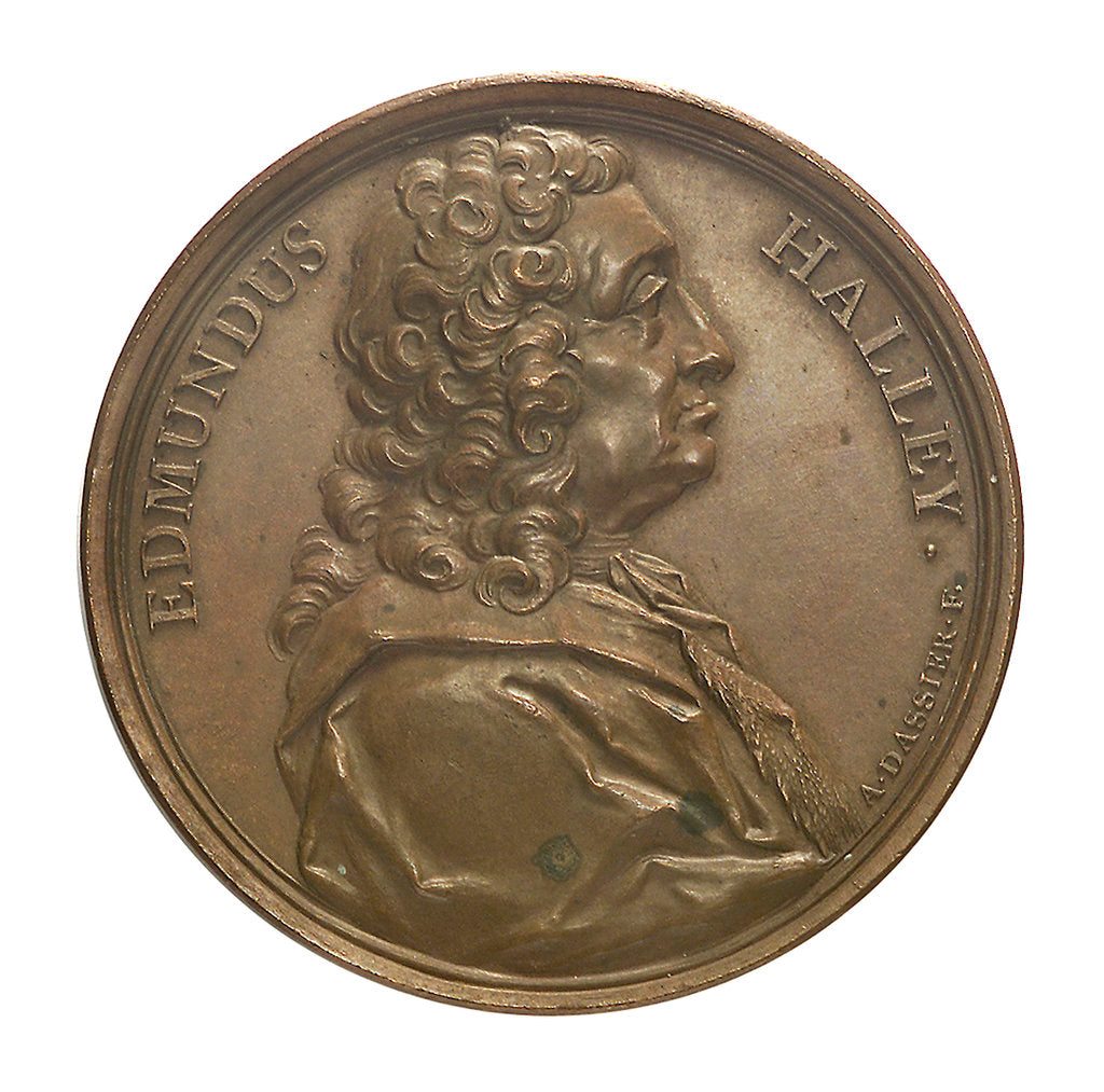 Detail of Commemorative medal depicting Edmund Halley (1656-1742); obverse by J.A. Dassier