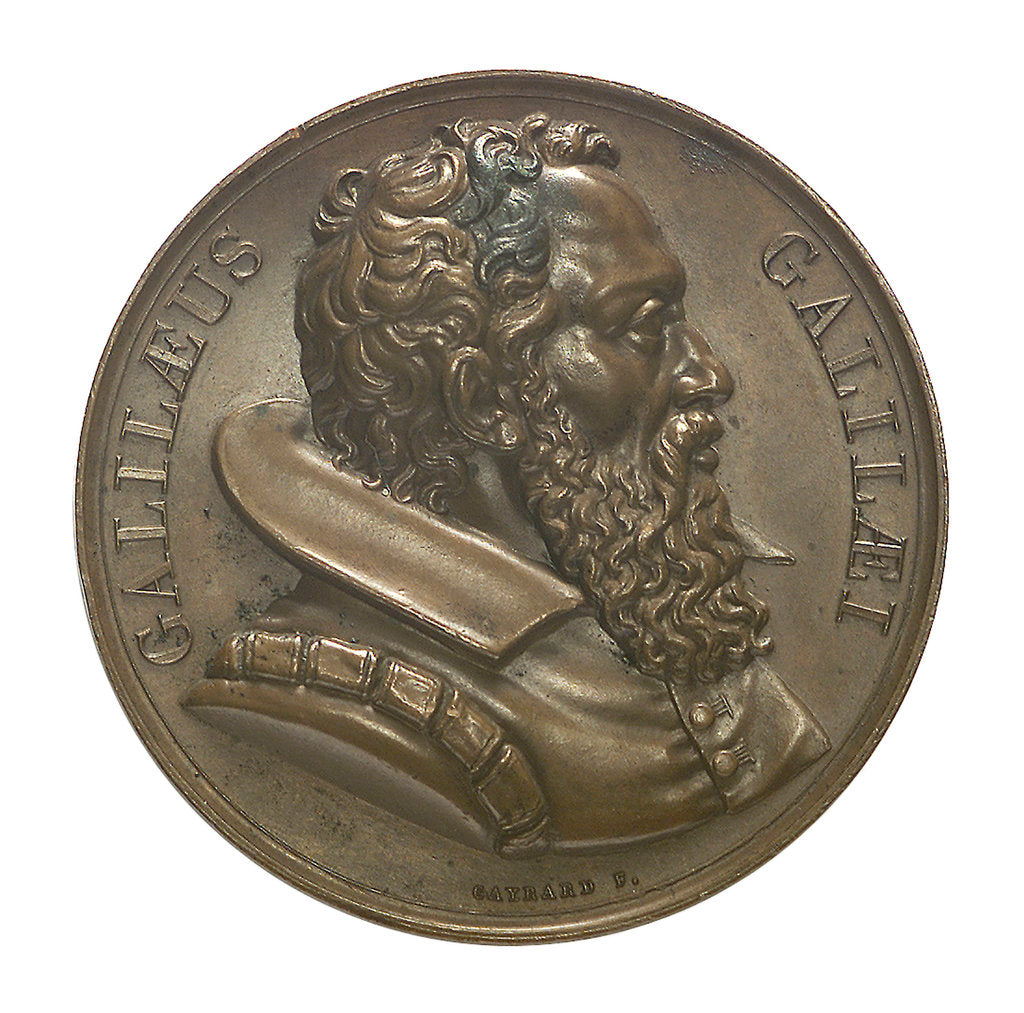 Detail of Commemorative medal depicting Galilaeo Galilei (1564-1642); obverse by R. Cayrard
