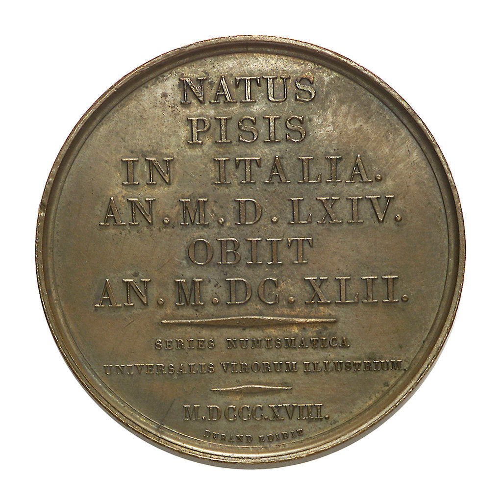 Detail of Commemorative medal depicting Galilaeo Galilei (1564-1642); reverse by R. Cayrard