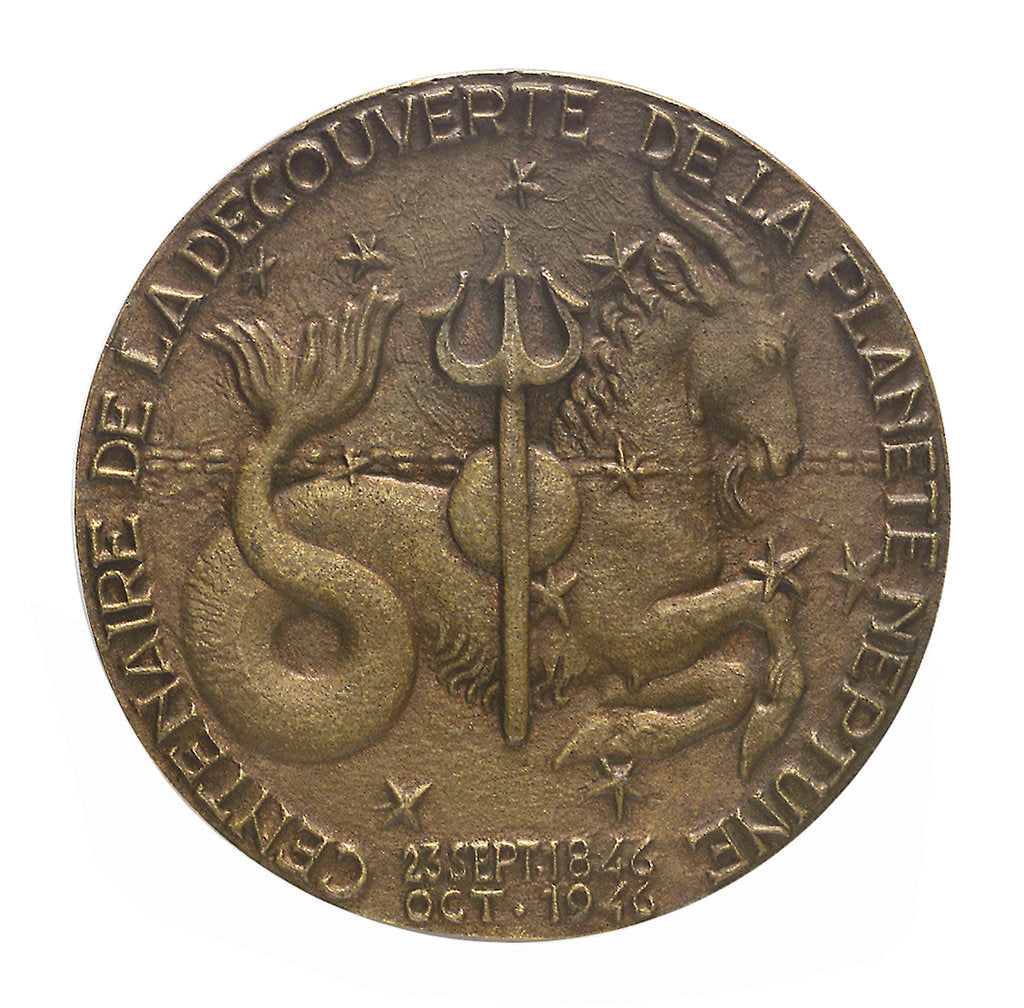 Detail of Medal commemorating the centenary of the discovery of the planet Neptune, 1946; reverse by Georges Guiraud