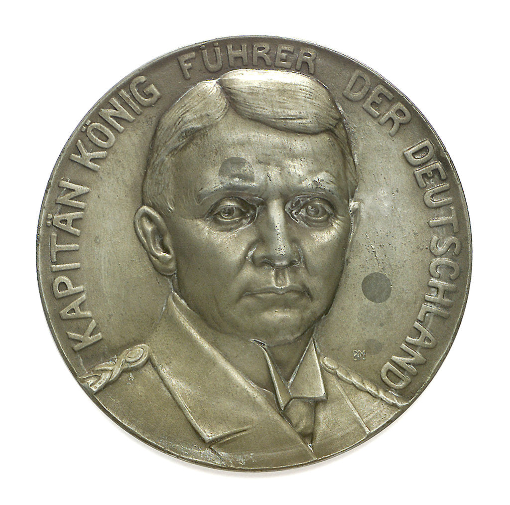 Detail of Medal commemorating Captain Paul König and the submarine'Deutschland', 1916 by Unknown