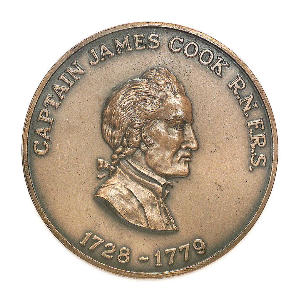 Detail of Medal commemorating Captain James Cook (1728-1779); obverse by Historic Medals