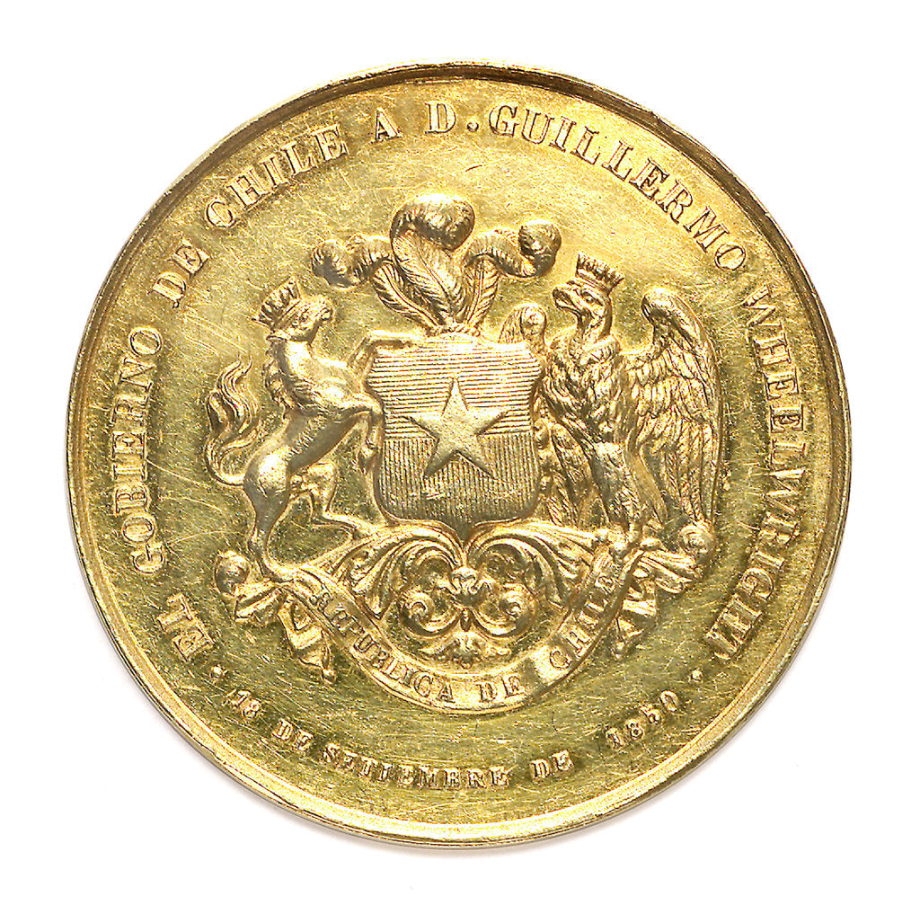 Detail of Medal commemorating the introduction of the first steamships in the Pacific; obverse by Unknown