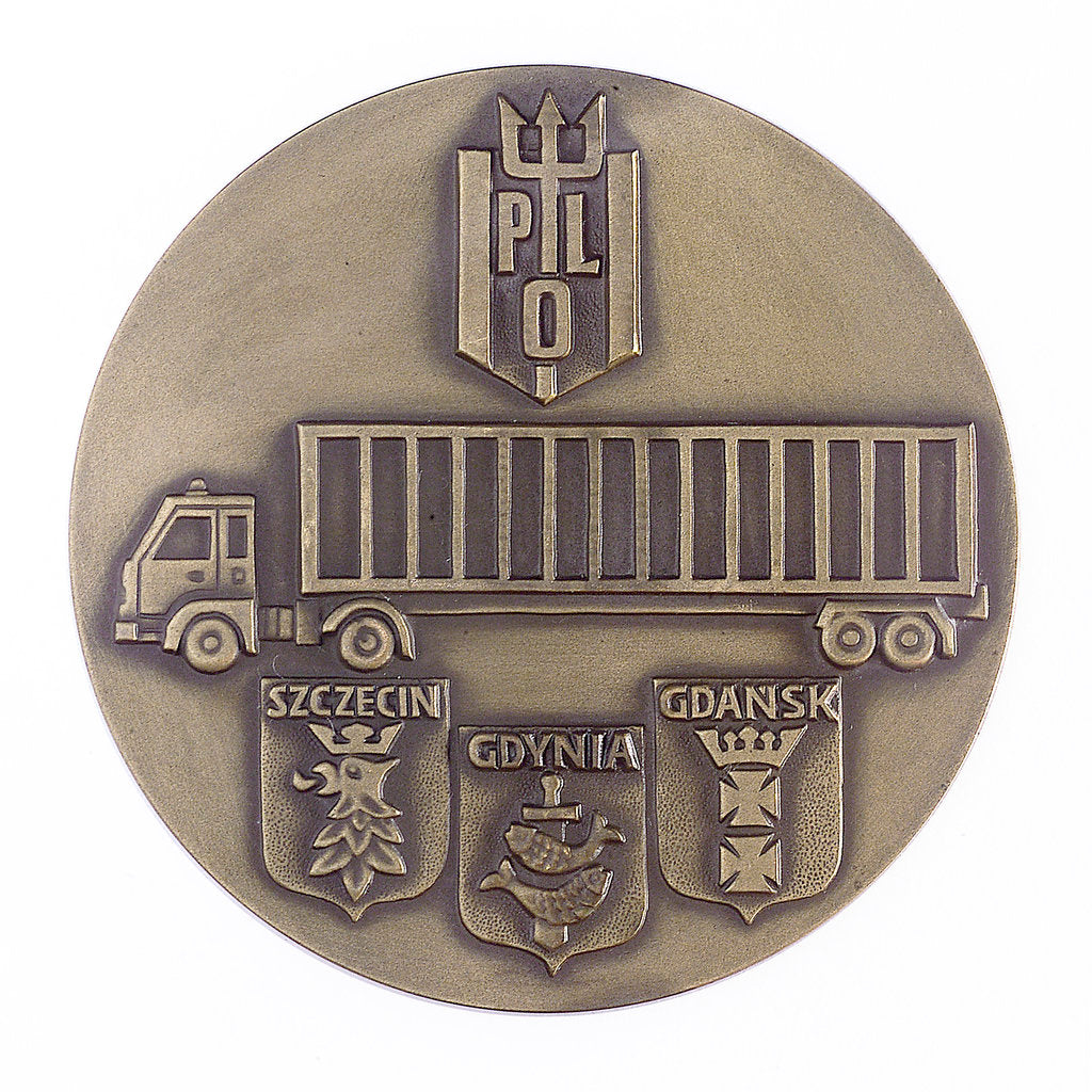 Detail of Medal commemorating the Polish Ocean Lines Container Services; reverse by Unknown