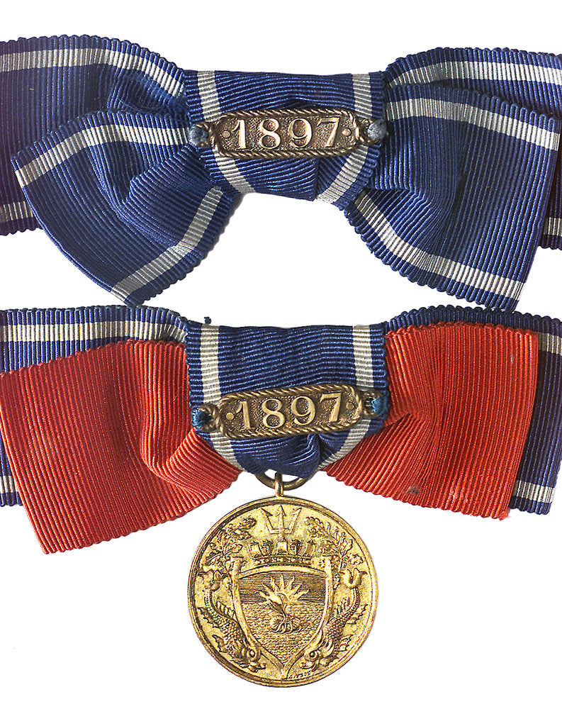 Detail of Badge commemorating the Congress of Naval Architects & Marine Engineers 1897; obverse by A. Wyon