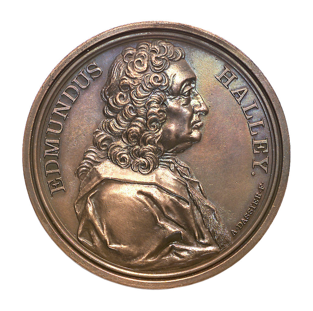 Detail of Medal commemorating the return of Halley's Comet 1985-1986; obverse by A. Dassier