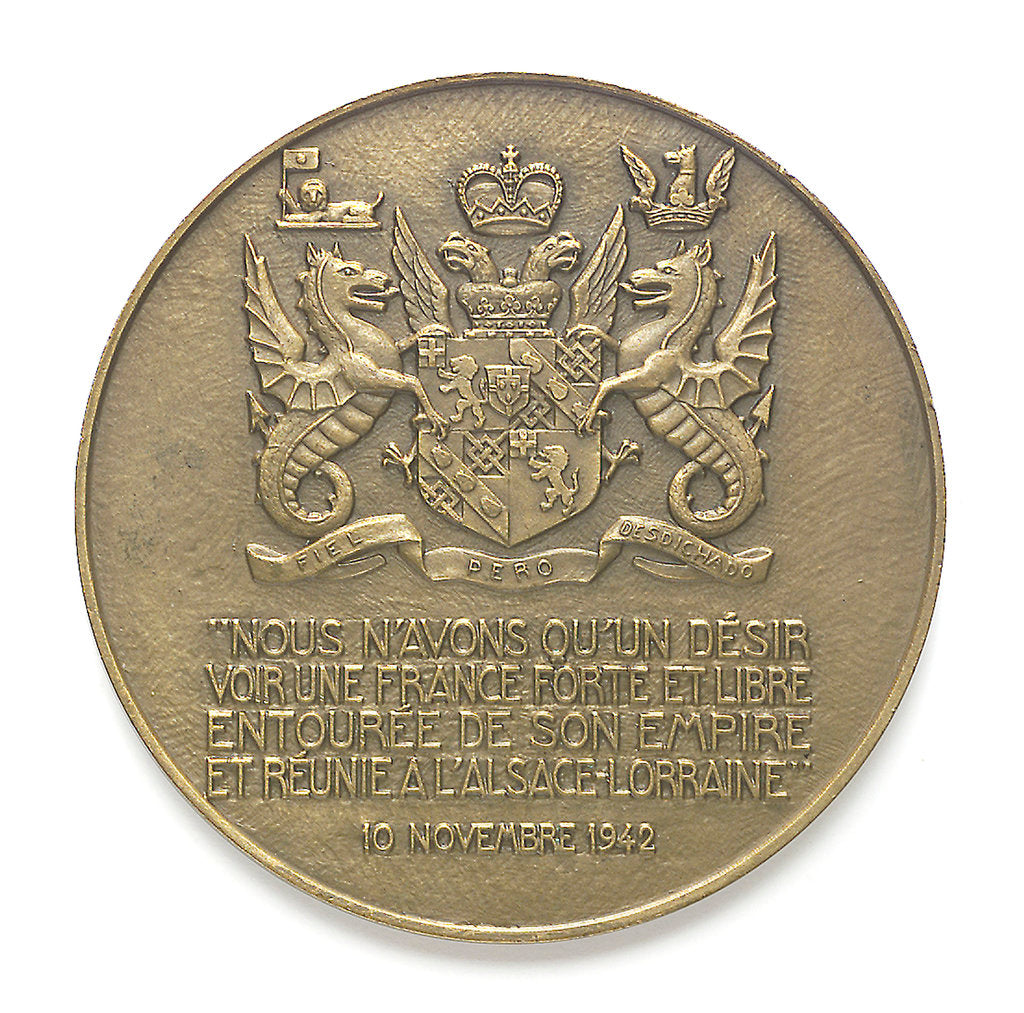 Detail of Medal commemorating Sir Winston Churchill (1874-1965) and the Liberation of France, 1945; reverse by Pierre Turin