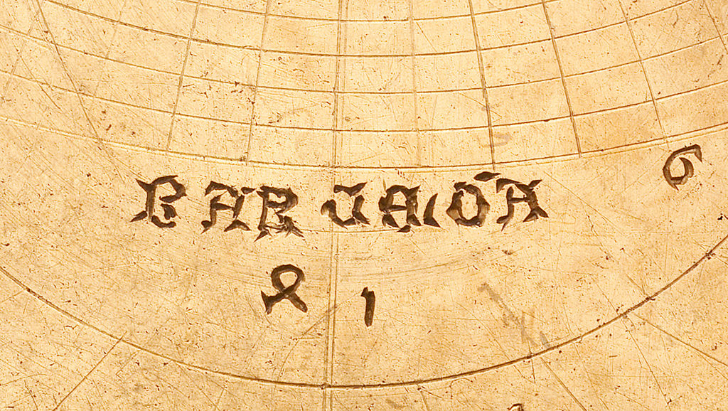 Detail of Astrolabe: detail of plate, 'barcelo - A' by Unknown