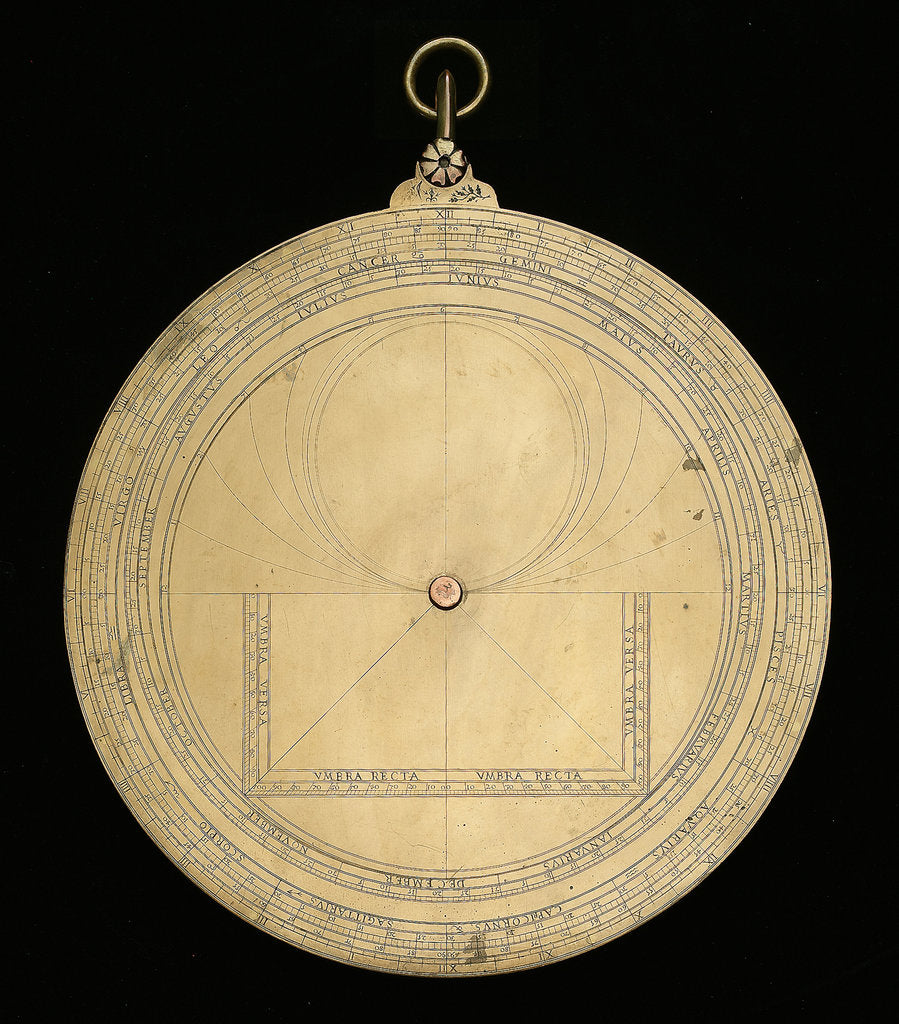 Detail of Astrolabe: mounted reverse by Unknown