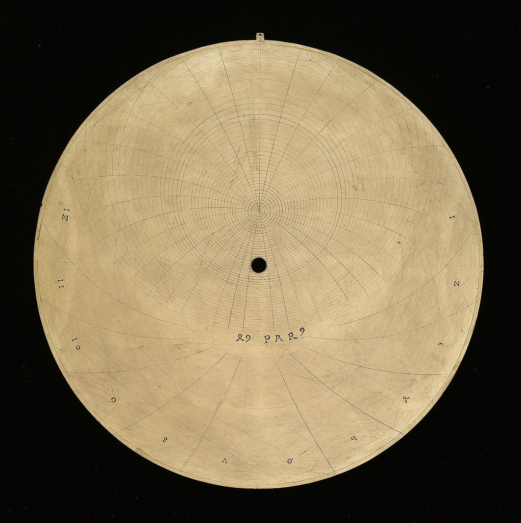 Detail of Astrolabe: latitude plate by Unknown