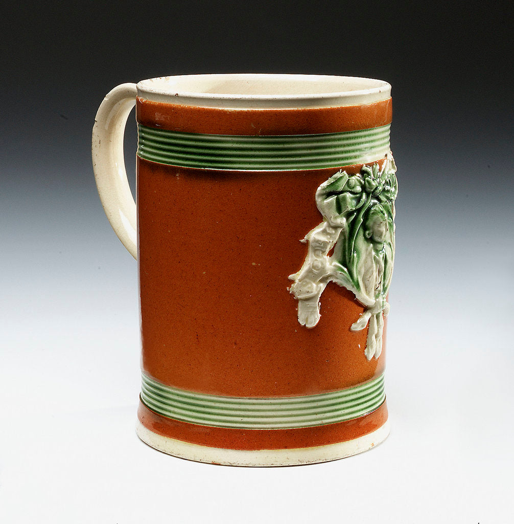 Detail of Mug with a portrait of Admiral Sir George Brydges Rodney (1719-1792) by Unknown