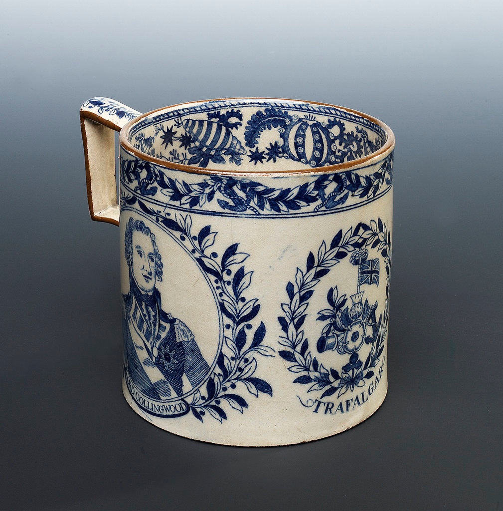 Detail of Mug with a portrait of Vice-Admiral Horatio Nelson (1758-1805) by Unknown