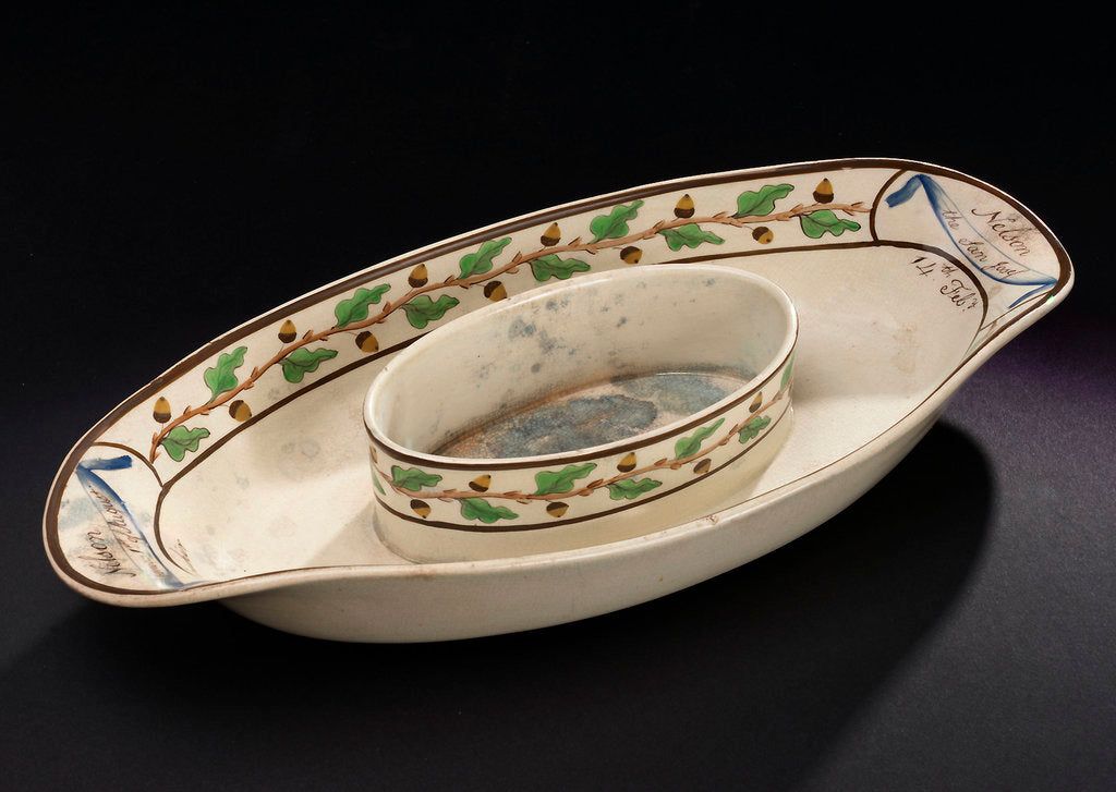 Detail of Creamware dish by Wilson