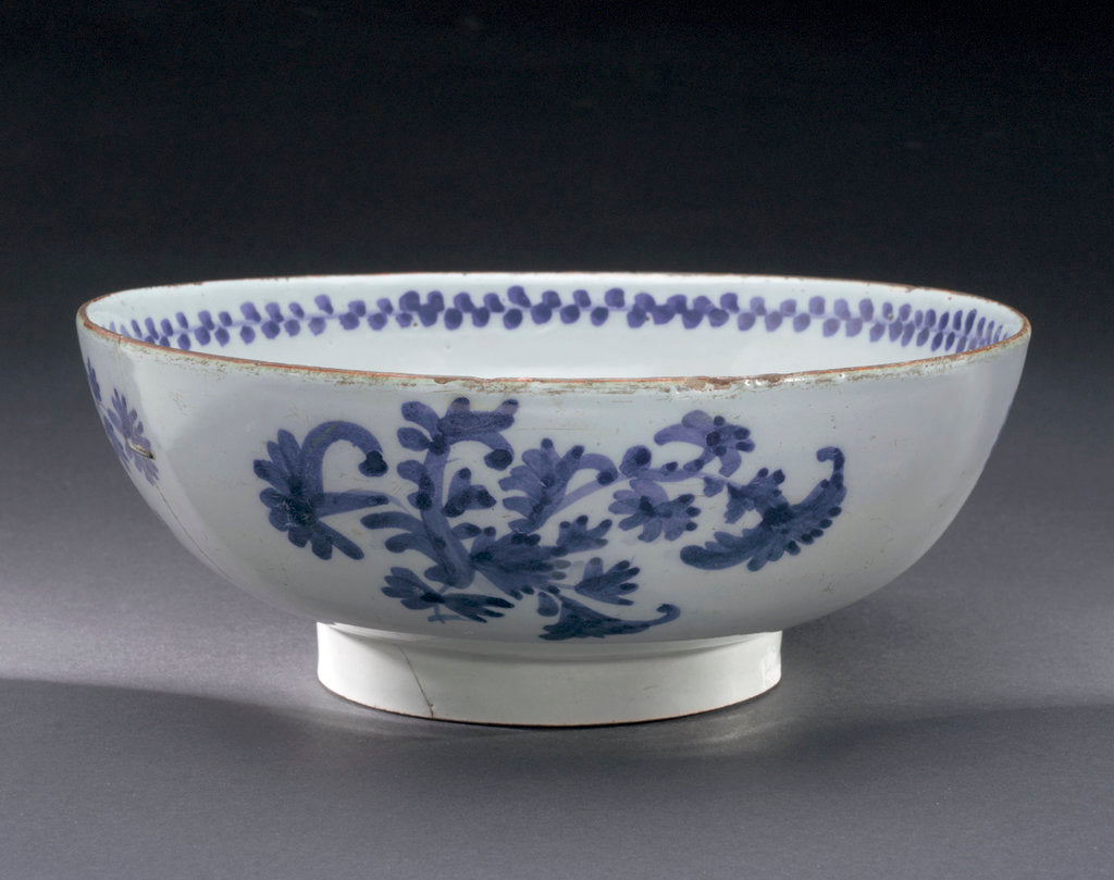 Detail of English delftware punch bowl by Unknown