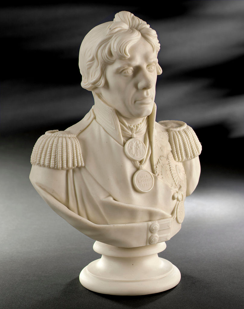 Detail of Parian ware bust of Vice-Admiral Horatio Nelson (1758-1805) by W.T. Copeland & Sons Ltd.