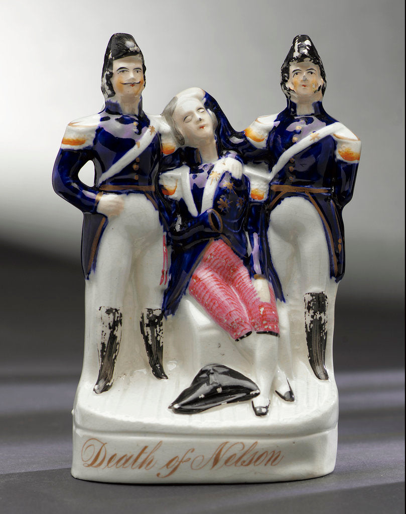 Detail of Staffordshire figure group representing the death of Nelson by Unknown