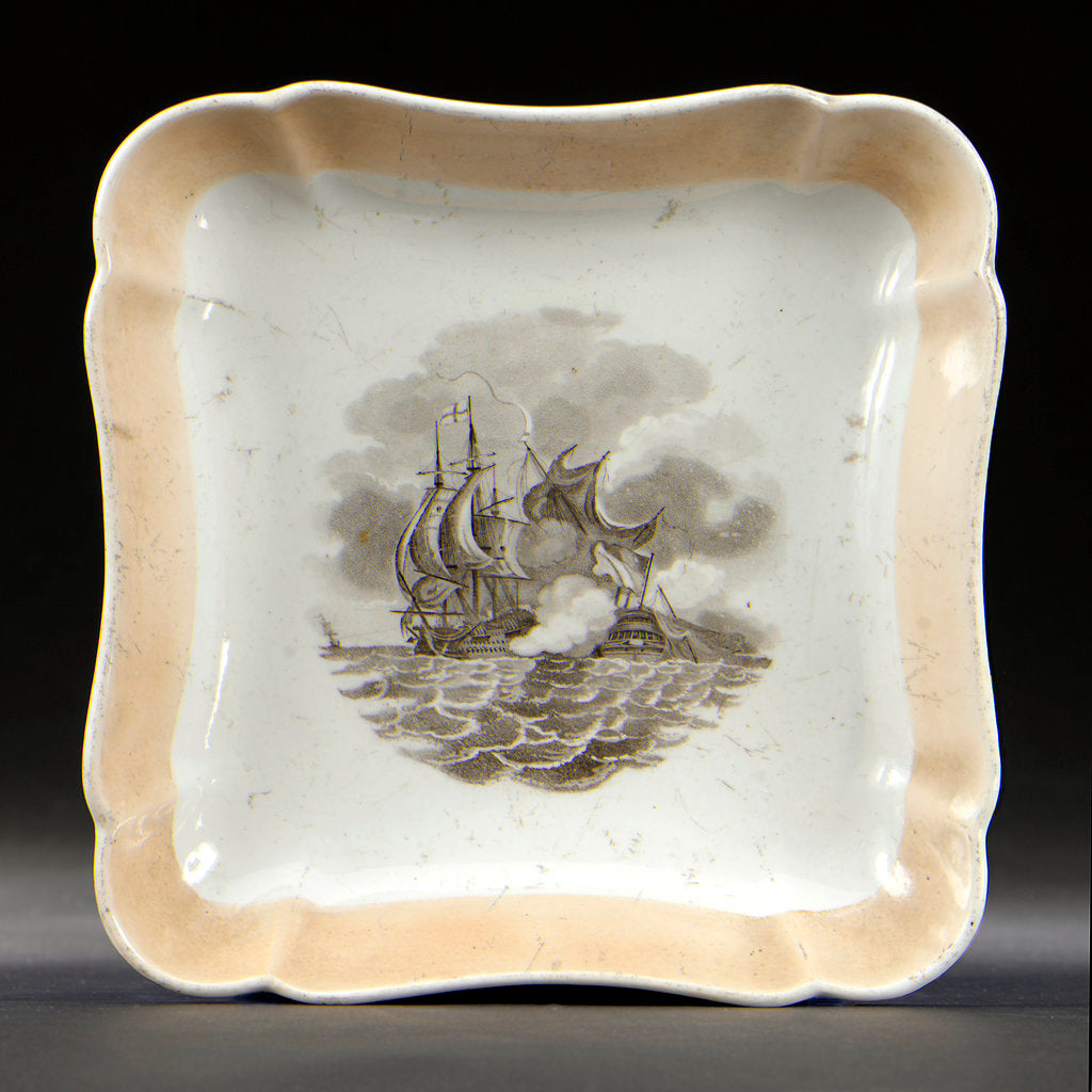 Detail of Square porcelain dish by Miles Mason