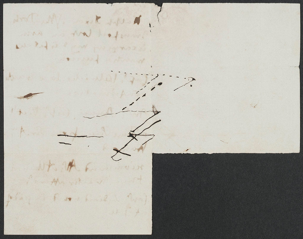 Detail of Nelson's notes for battle plan of Trafalgar, verso by Horatio Nelson