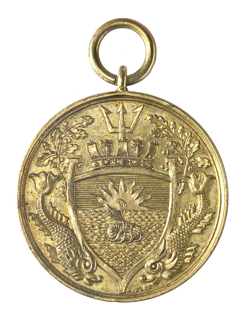 Detail of Medal commemorating the International Congress of Naval Architects & Marine Engineers, 1897; obverse by A. Wyon