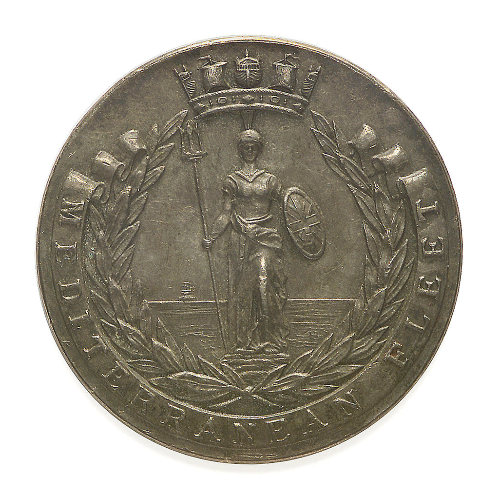Detail of Medal commemorating Mediterranean Fleet football; obverse by Phillips