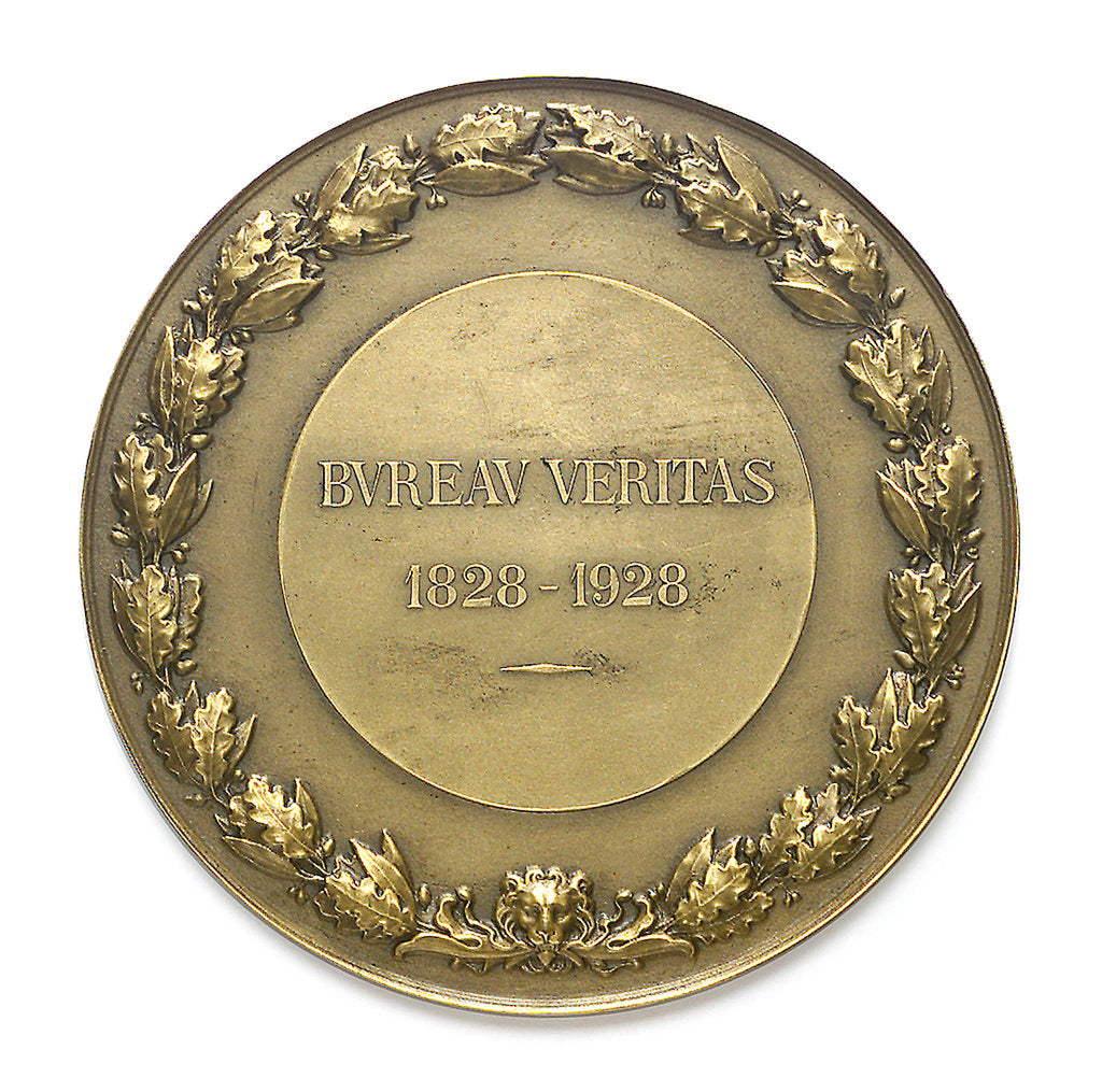 Detail of Medal commemorating the Bureau Veritas centenary 1828-1928; reverse by Mauger