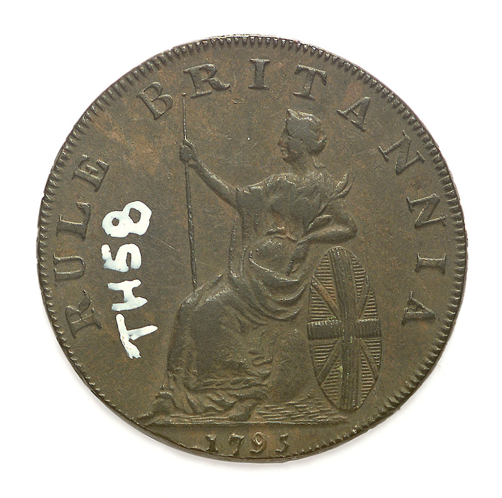 Detail of Emsworth halfpenny token commemorating Admiral of the Fleet Richard Howe (1726-1799) and the Glorious First of June, 1794; reverse by T. Wyon