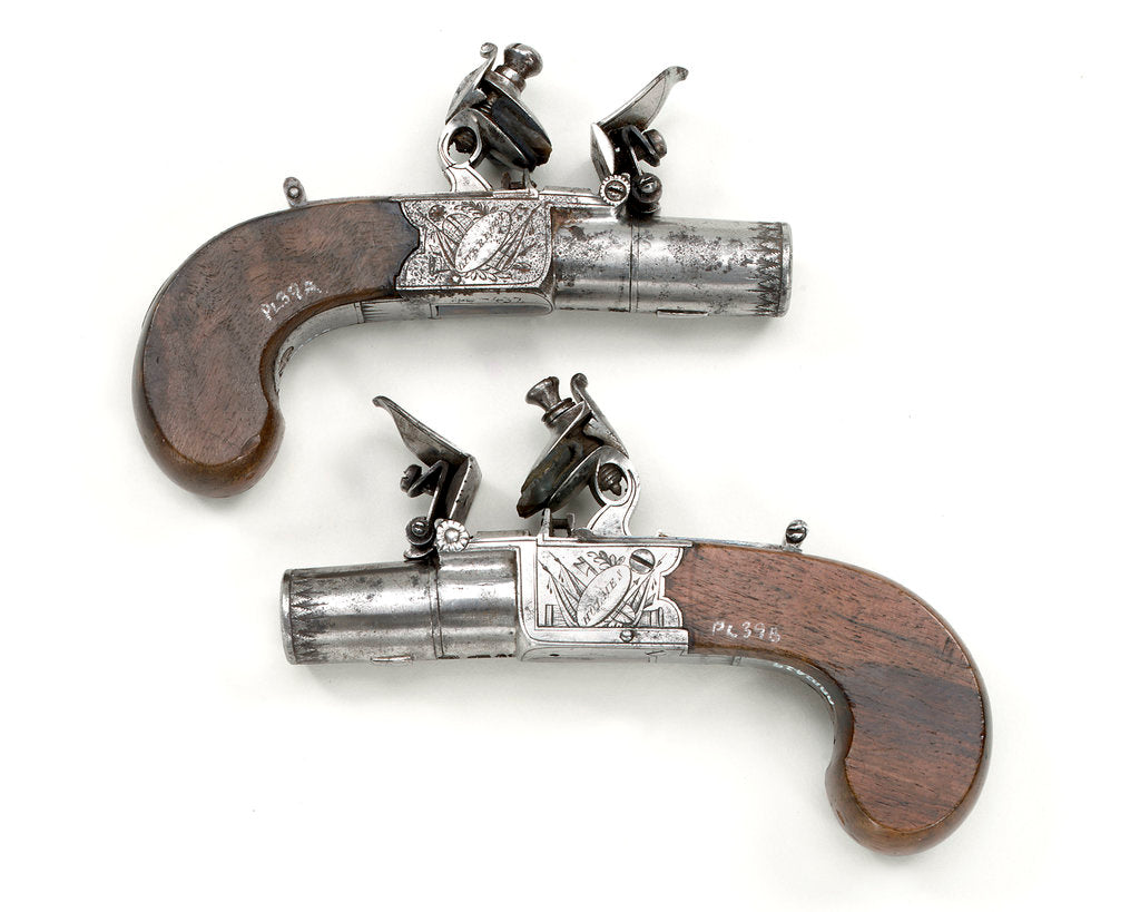 Detail of Flintlock pistols by Holmes