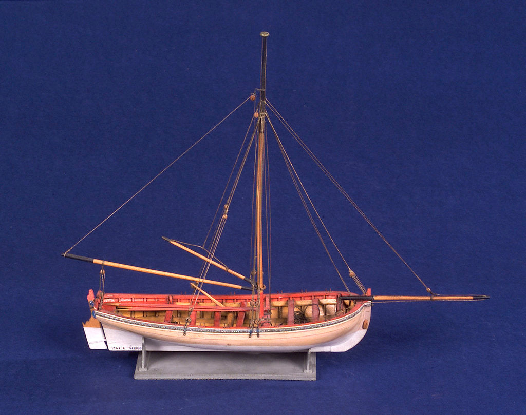 Detail of Ship's longboat; 'Medway', starboard broadside by Unknown