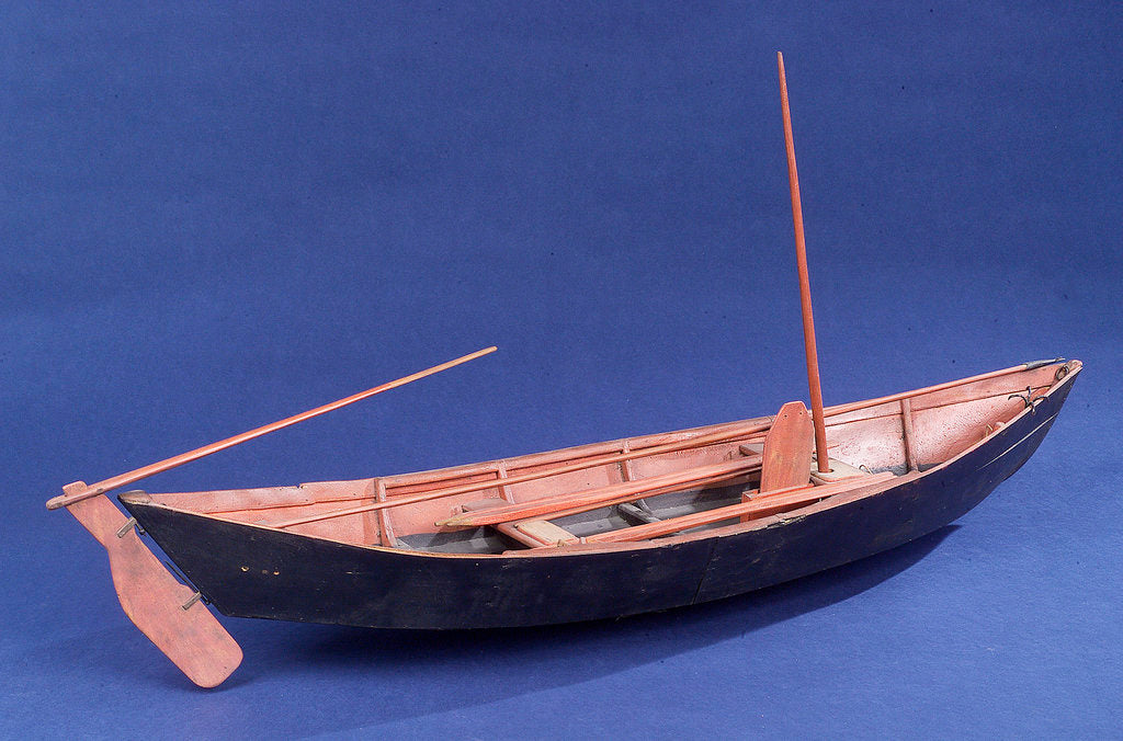 Detail of Full hull model, Bridgwater flatner, starboard stern quarter by Charles Holt