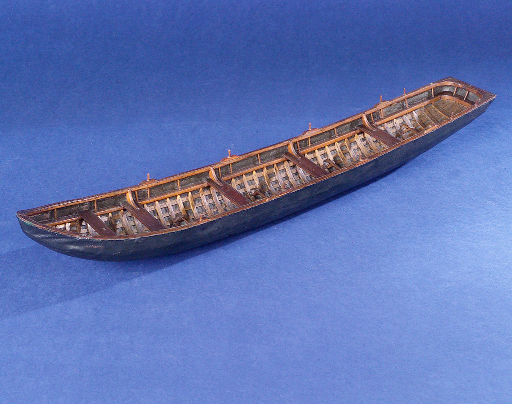 Detail of Four man rowing curragh, port by Unknown