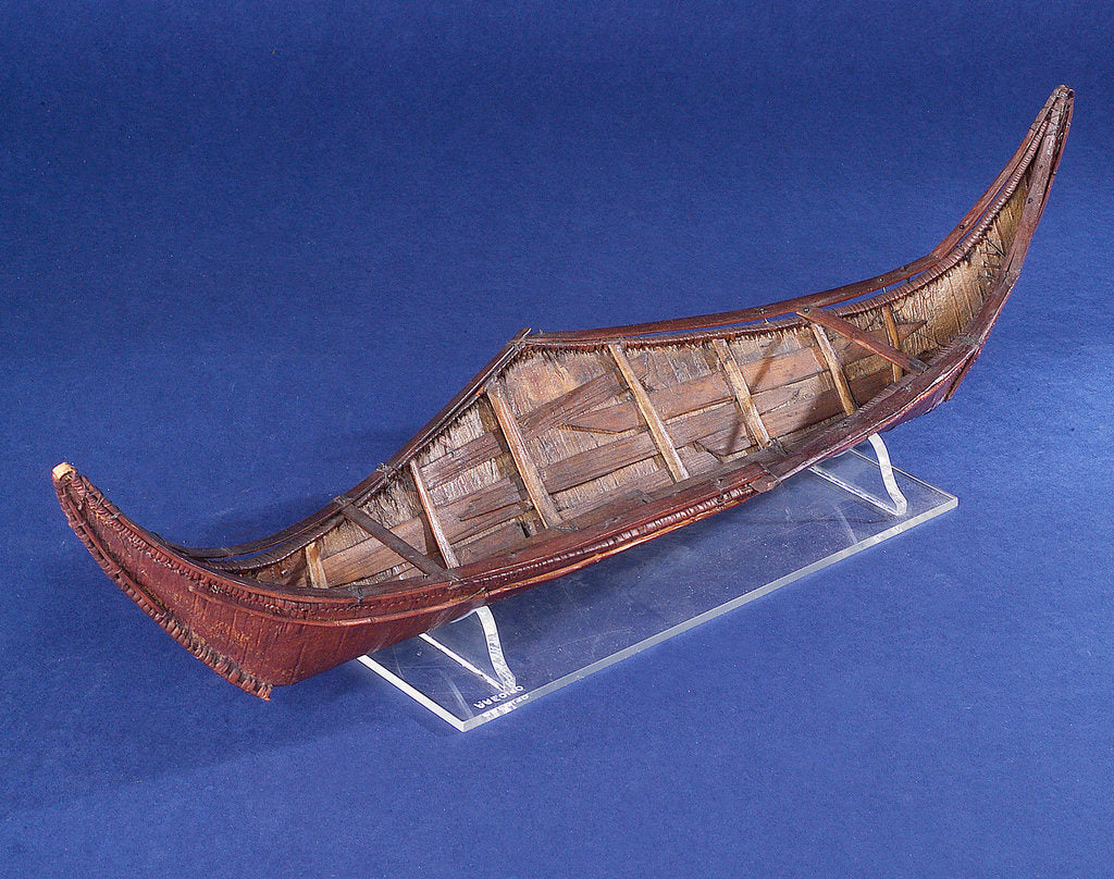Detail of Ethnographic boat model by Nancy Shanawdithit